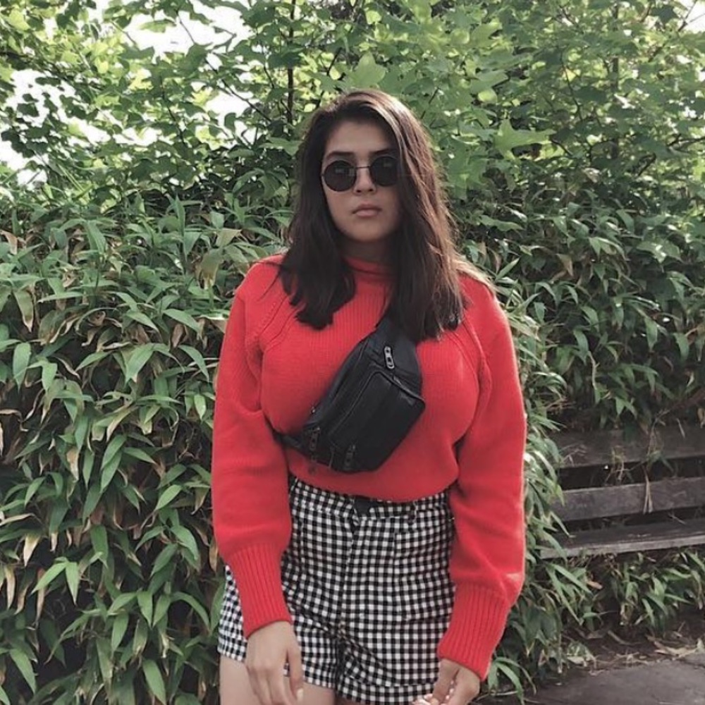 Red Knotted Crew Neck Sweater